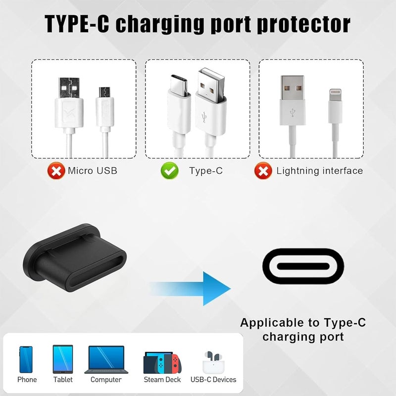 HUACAA 24Pcs USB C Dust Plug, Silicone Anti Dust Plug Cover + Portable Storage Box Compatible with Samsung Galaxy Google Pixel Moto G TCL UMIDIGI OnePlus Nord & Type C Port Device (Type-C Dust Plug/Black) - Image 5